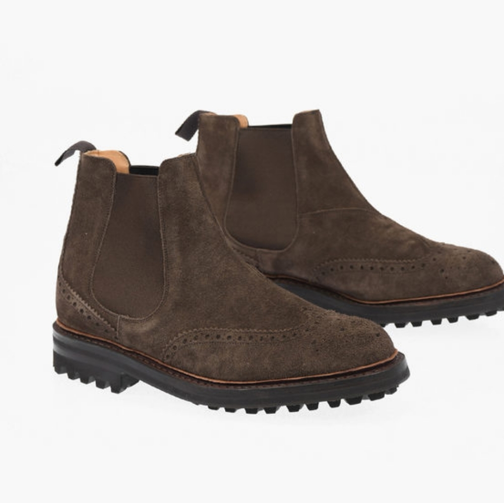 Aura Brown Chelsea Boots with Suede Finish